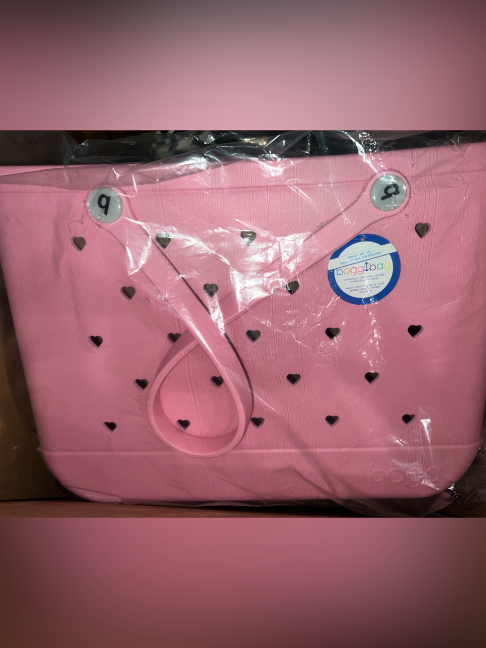 BOGG BAG Pink Heart Cutout Tote